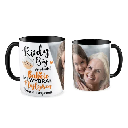 FOTO Kubek czarny 330ml dla BABCI